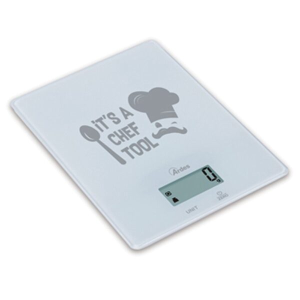 Bilancia da Cucina Elettronica ARDES in vetro ultrasottile Portata 5 Kg mod: AR1PA2V