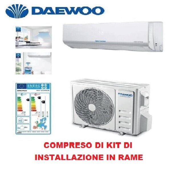 Climatizzatore DAEWOO Fisso MonoSplit Potenza 12000 BTU Classe A++ / A+ Inverter WIFI cod: DAC-12CHSDW