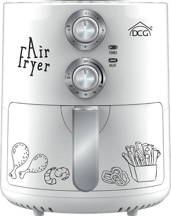 Friggitrice Ad Aria DCG Potenza 1500 W Cestello 3,5 Litri colore Bianco Cod. FR-3507