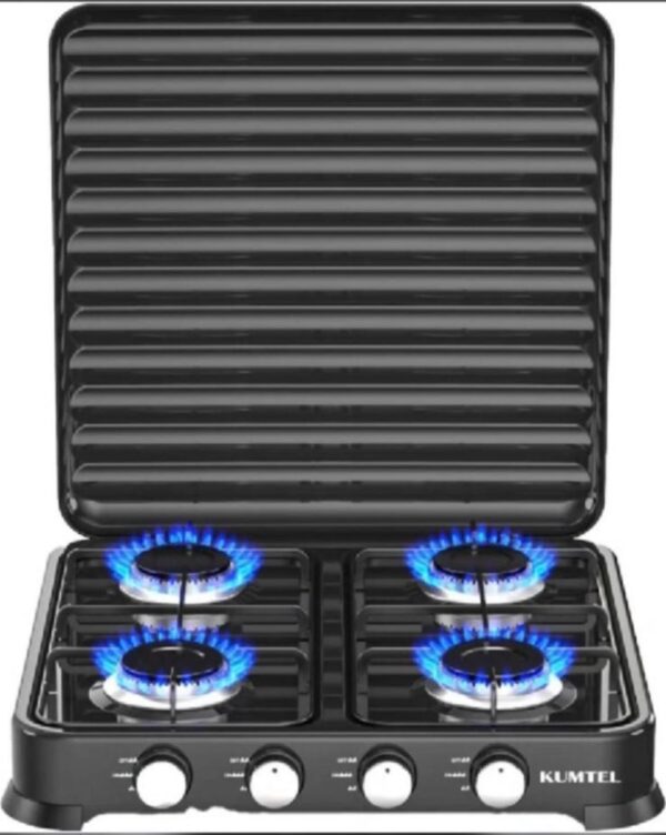 Fornello 4 fuochi gas nero Kumtell HGCL-1010B