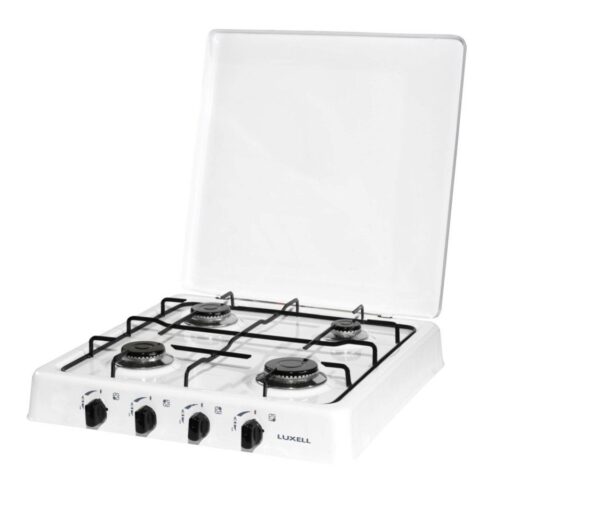 Fornello a Gas 4 Fuochi LUXELL Fiamma Regolabile Coperchio Anti Polvere Cod. K0-104