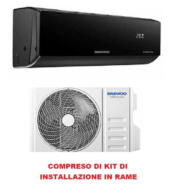 Climatizzatore DAEWOO Fisso MonoSplit Potenza 12000 BTU Classe A++ / A+ Inverter WIFI cod: DAC-12CHSDB