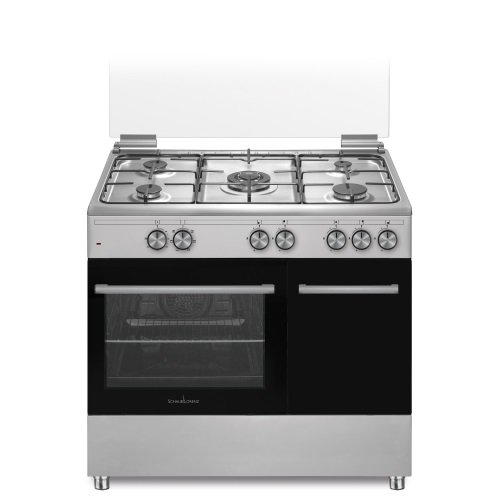 Cucina Elettrica SCHAUB LORENZ 5 Fuochi a Gas Forno Elettrico Classe A Dimensioni 90 x 60 cm Colore Inox cod: SS590EX