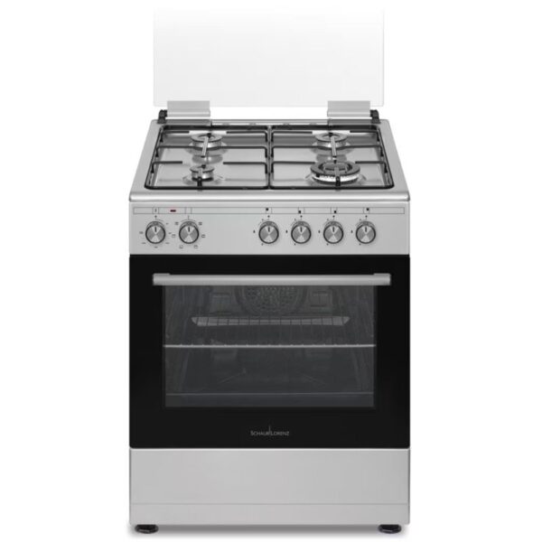 Cucina SCHAUB LORENZ 4 Fuochi a Gas Forno elettrico multifunzione Classe A Dimensioni 60 x 60 cm Colore Inox cod: SS461EX