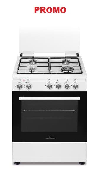 Cucina SCHAUB LORENZ 4 Fuochi a Gas Forno Gas Classe A Dimensioni 60 x 60 cm Colore Bianco cod: SS461GEW