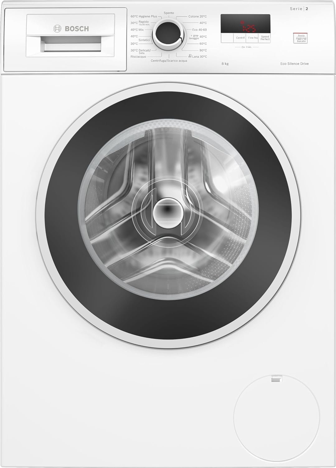 Lavatrice BOSCH Serie 2 Standard 8 Kg Classe A Centrifuga 1200 giri cod: WGE03200IT